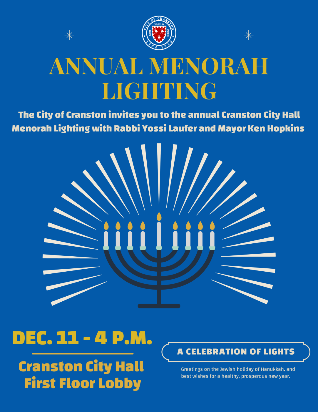 Annual City Hall Menorah Lighting